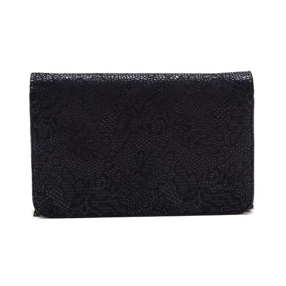 Chanel Floral Pattern Chain Wallet Leather Black - Picture 2 of 6
